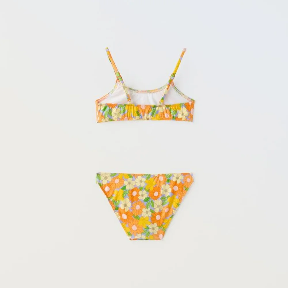 ZARA KIDS FLORAL BIKINI BOTTOM AND TOP 2 PIECES SET